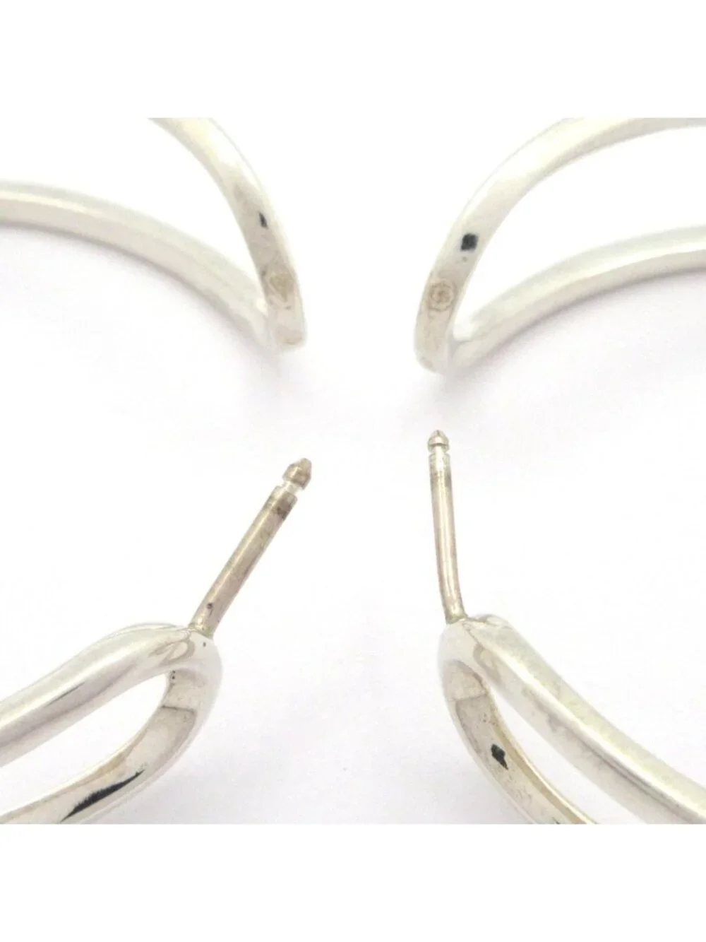 Hermes Earrings Silver External Back